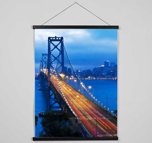 Golden Gate Bridge Blues Hanging Poster - Wallart-Direct UK