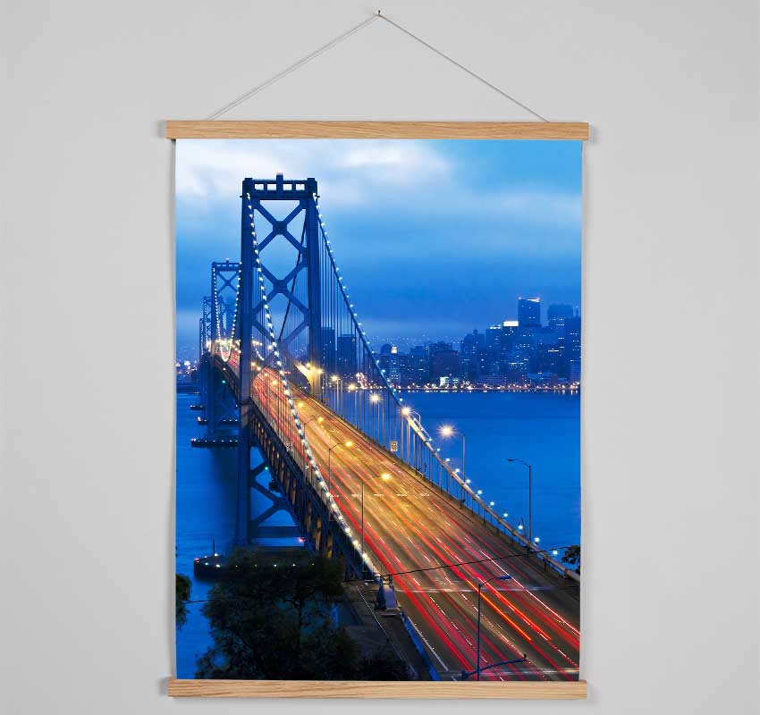 Golden Gate Bridge Blues Hanging Poster - Wallart-Direct UK