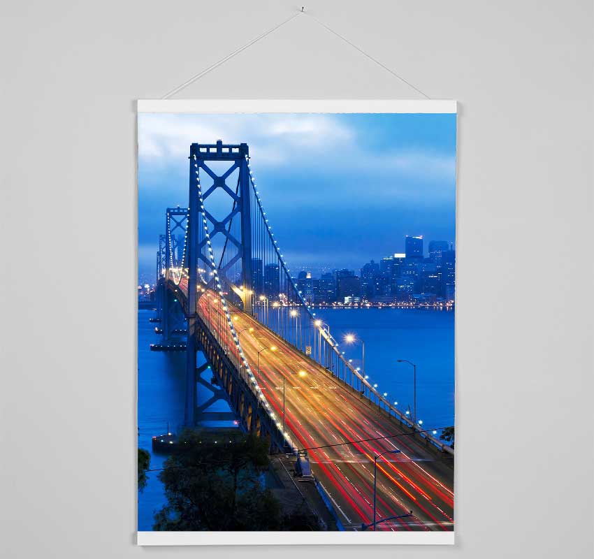 Golden Gate Bridge Blues Hanging Poster - Wallart-Direct UK