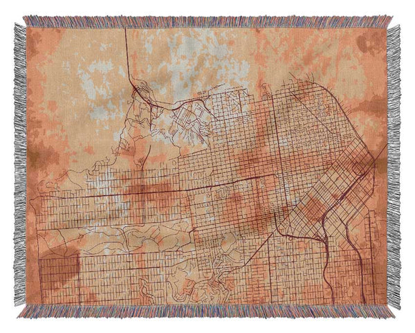 Map Of The City 3 Woven Blanket