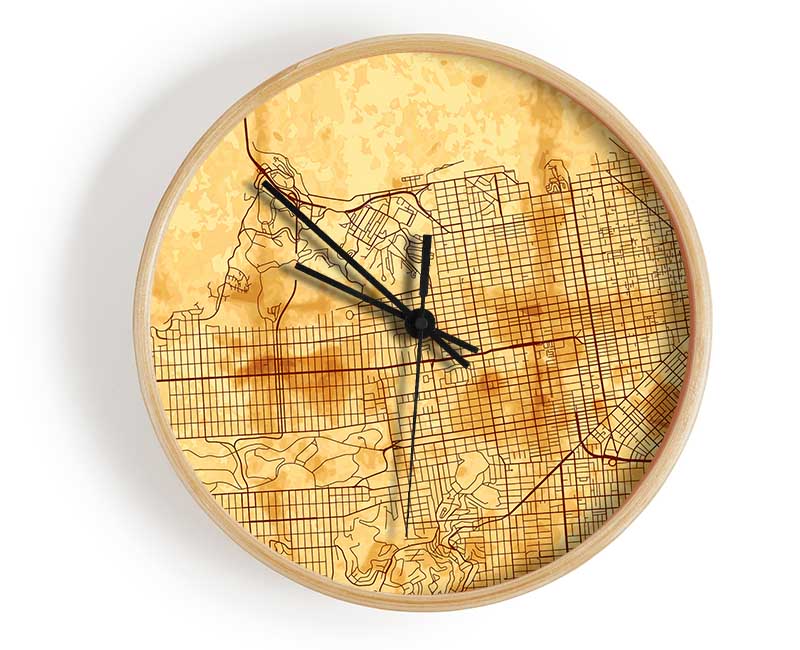 Map Of The City 3 Clock - Wallart-Direct UK