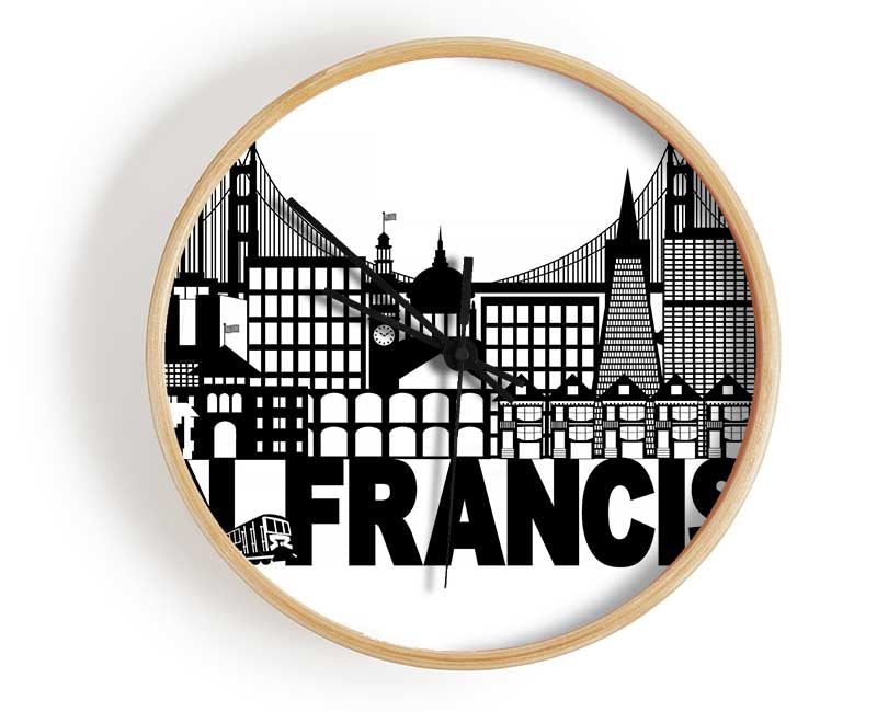 Outline Of The City 3 Clock - Wallart-Direct UK