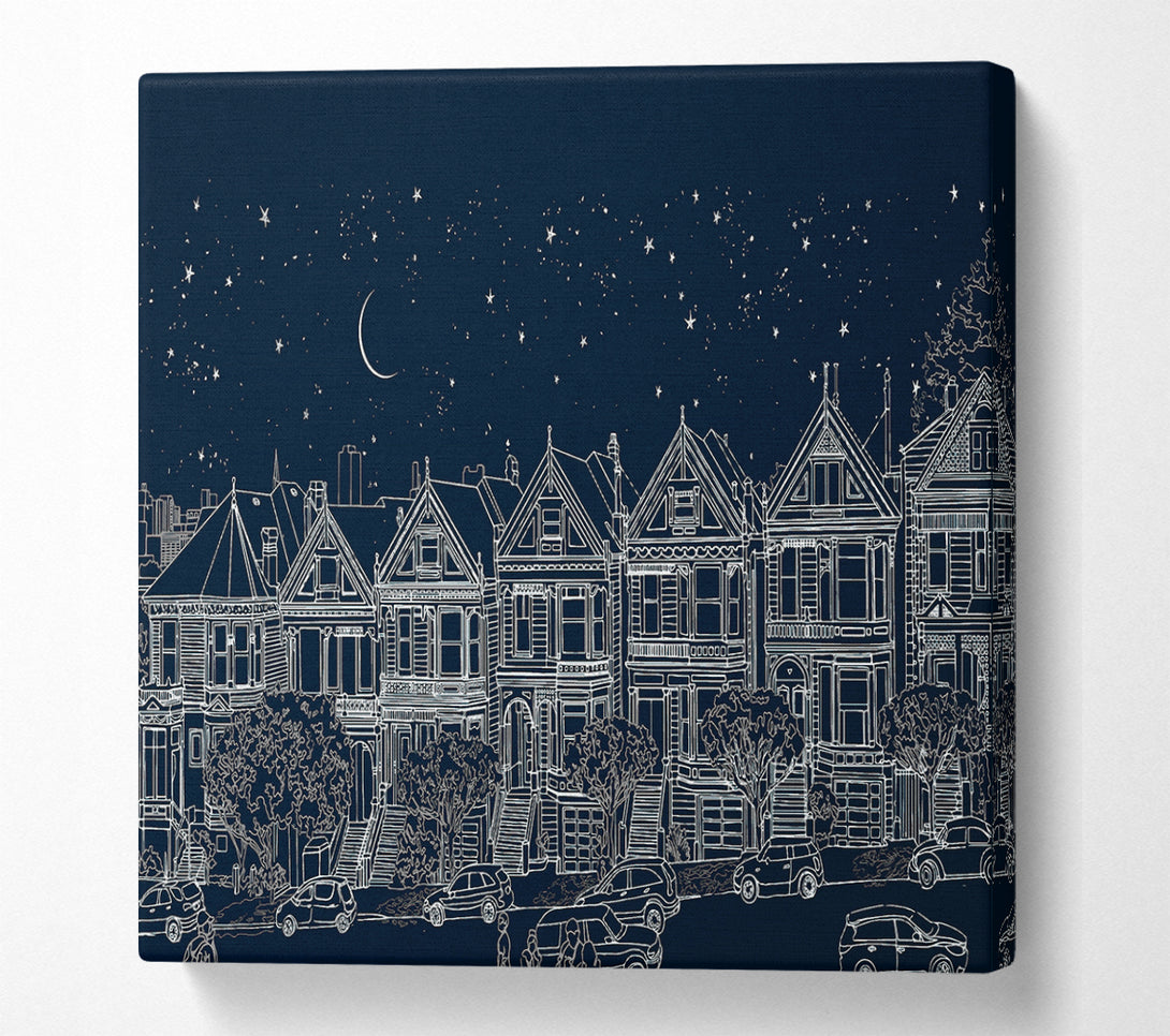 A Square Canvas Print Showing Streets Of California 1 Square Wall Art