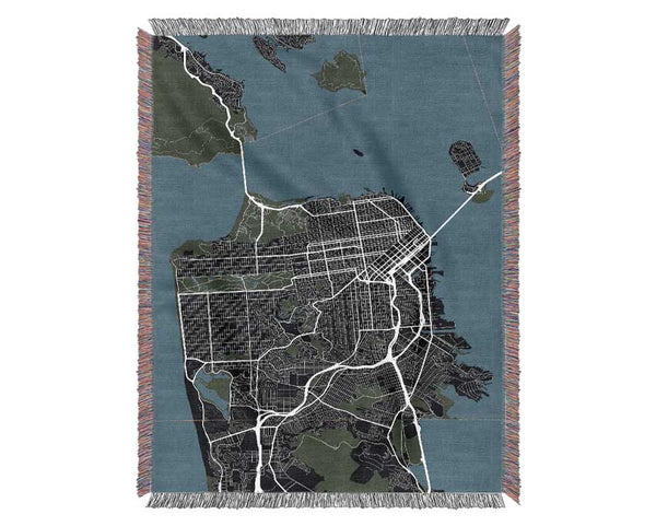 Map Of The City 6 Woven Blanket