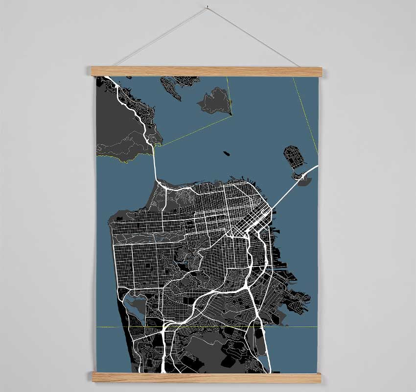 Map Of The City 6 Hanging Poster - Wallart-Direct UK