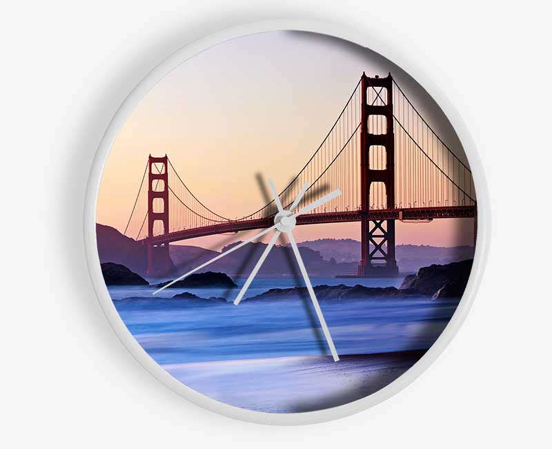 Golden Gate Bridge Over The Misty Waters Clock - Wallart-Direct UK