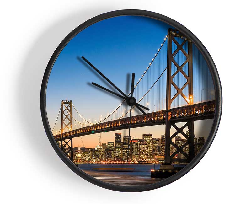 Golden Gate Bridge Lights Of The City Clock - Wallart-Direct UK