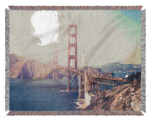 Golden Gate Bridge Retro Woven Blanket