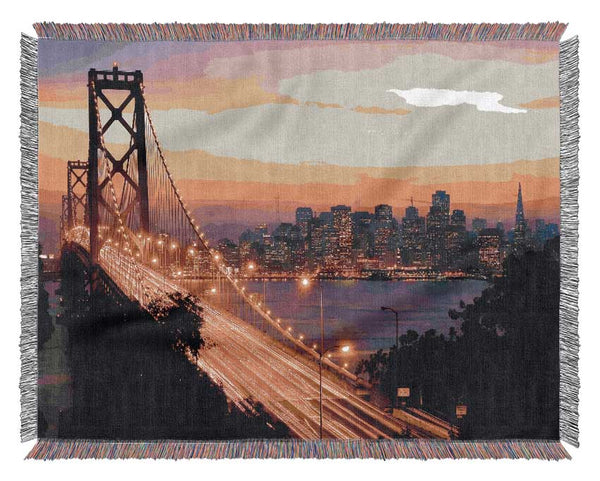 Golden Gate Bridge To The City Woven Blanket