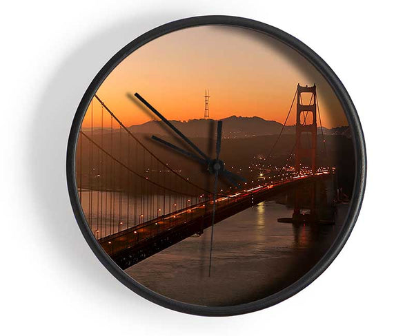 Golden Gate Bridge Sunset Glow Clock - Wallart-Direct UK