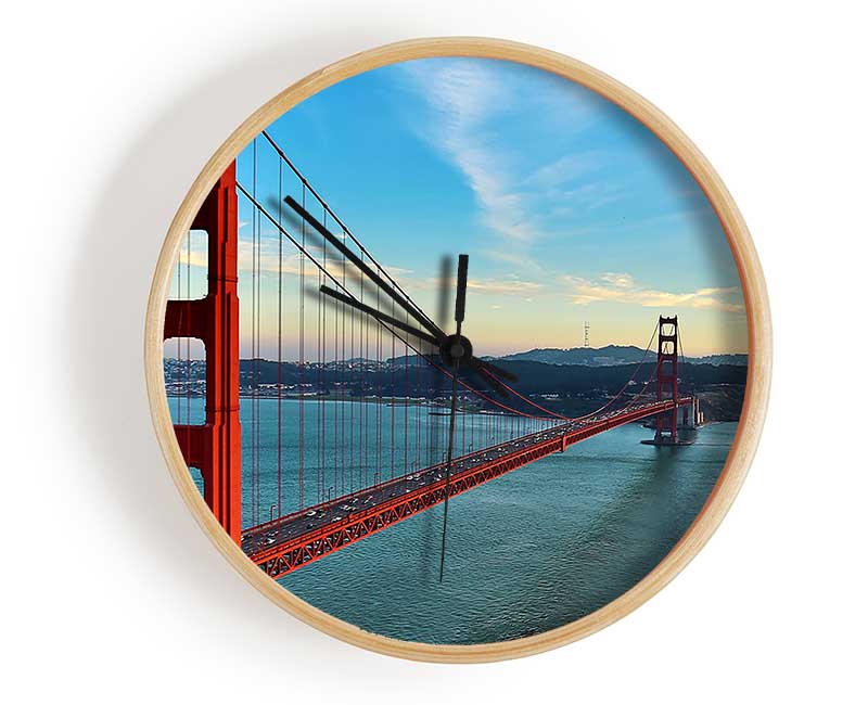 Golden Gate Bridge Blue Waters Clock - Wallart-Direct UK