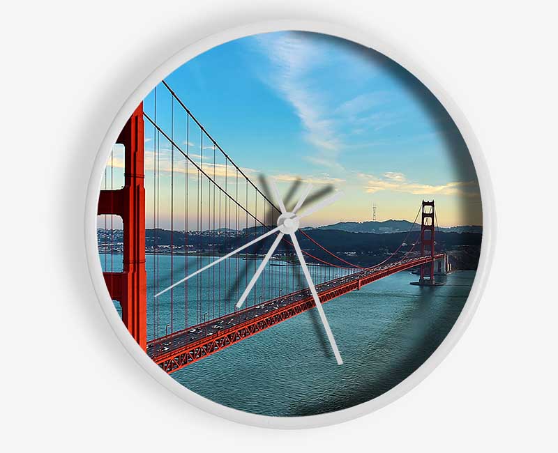 Golden Gate Bridge Blue Waters Clock - Wallart-Direct UK