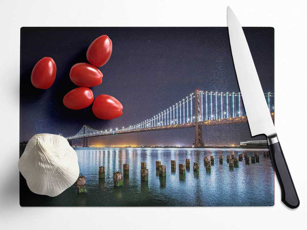 Golden Gate Bridge Light Reflections Glass Chopping Board