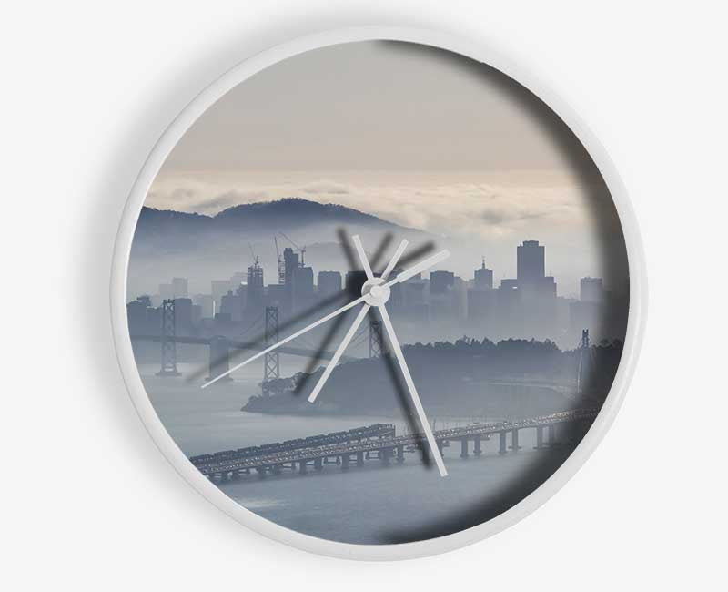 Mist Over The City Clock - Wallart-Direct UK