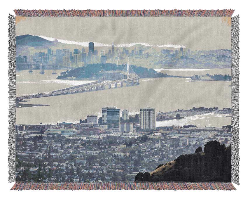 Ariel View Of The City Woven Blanket