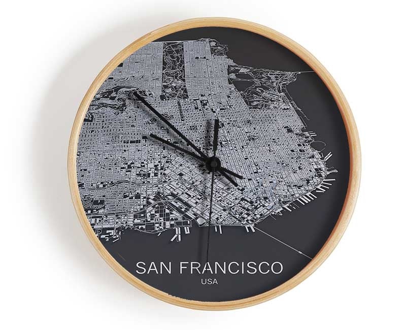 Map Of The City 4 Clock - Wallart-Direct UK