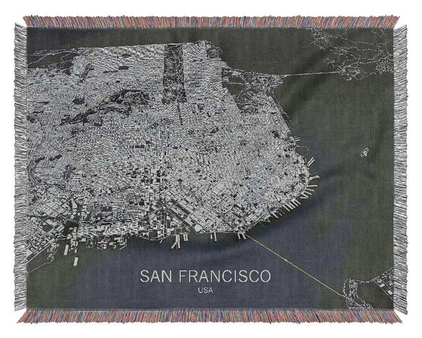 Map Of The City 4 Woven Blanket