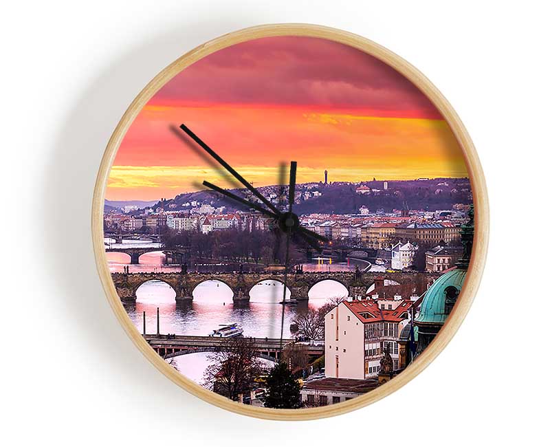 Bridges Over The City Clock - Wallart-Direct UK