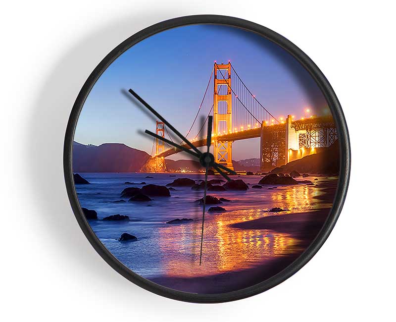 Golden Gate Bridge Stunning Light Glow Clock - Wallart-Direct UK