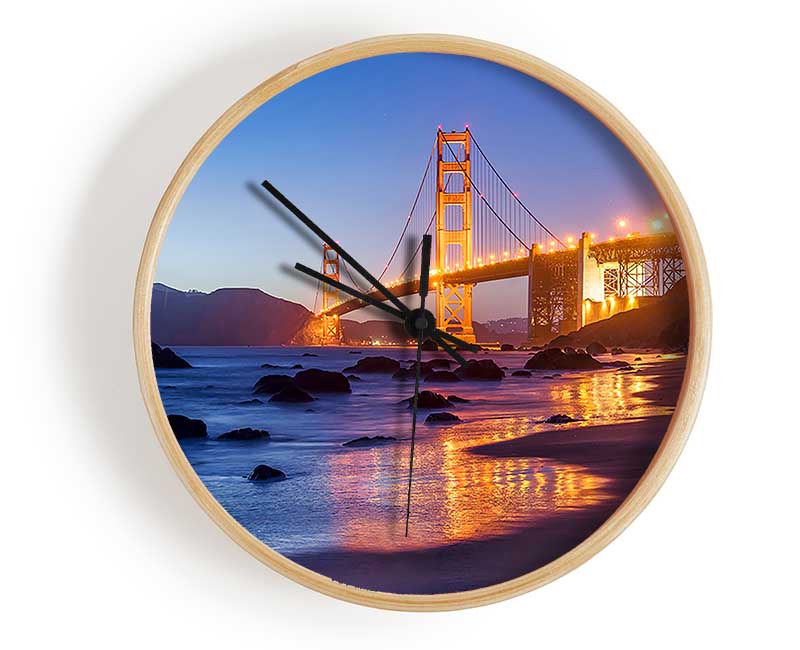 Golden Gate Bridge Stunning Light Glow Clock - Wallart-Direct UK