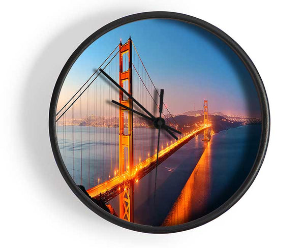 Reflections Of The Golden Gate Bridge Clock - Wallart-Direct UK