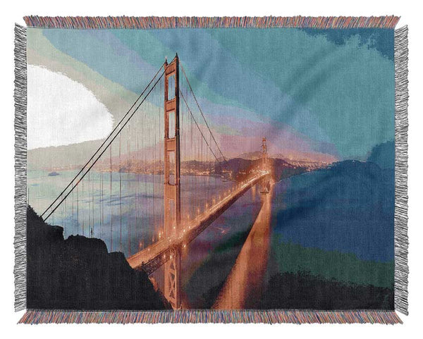 Reflections Of The Golden Gate Bridge Woven Blanket