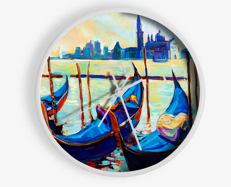 Gondola Line Up 1 Clock - Wallart-Direct UK