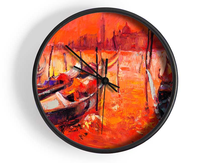 Gondola Line Up 2 Clock - Wallart-Direct UK