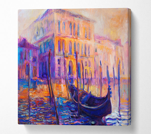 A Square Canvas Print Showing Lonesome Gondola Square Wall Art