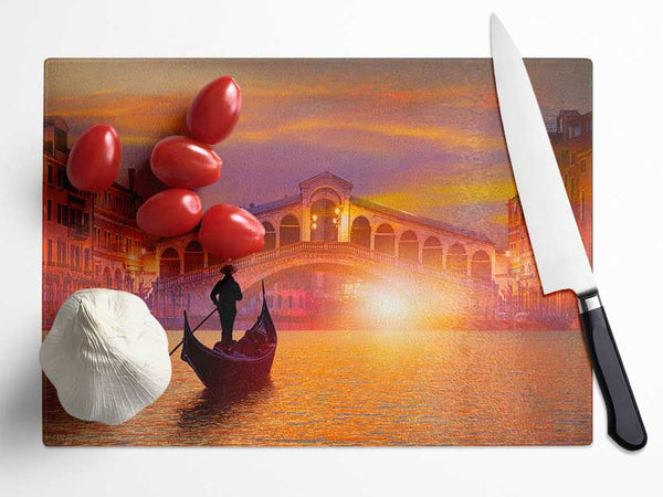 Gondola Ride 4 Glass Chopping Board