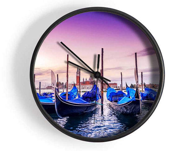 Gondola Line Up 5 Clock - Wallart-Direct UK