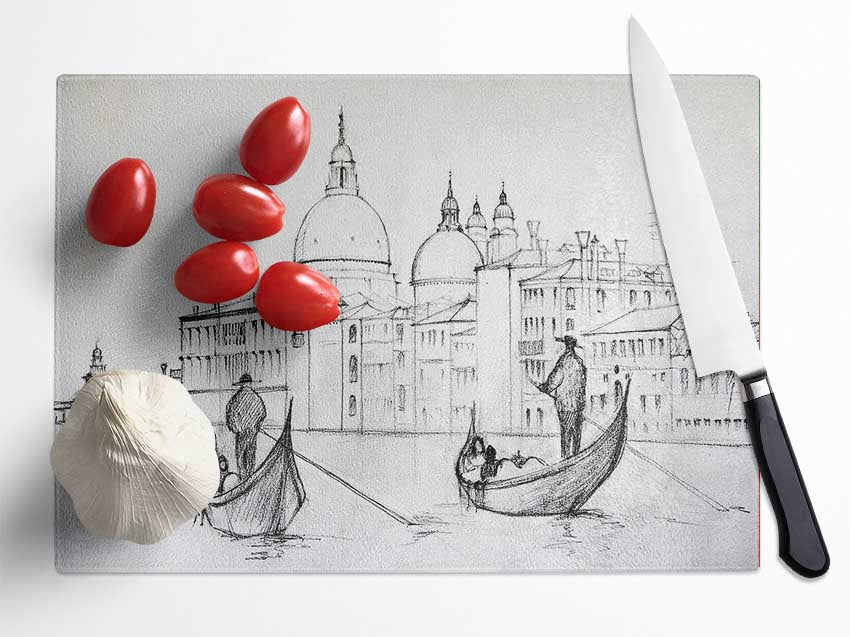 Gondola Ride 3 Glass Chopping Board