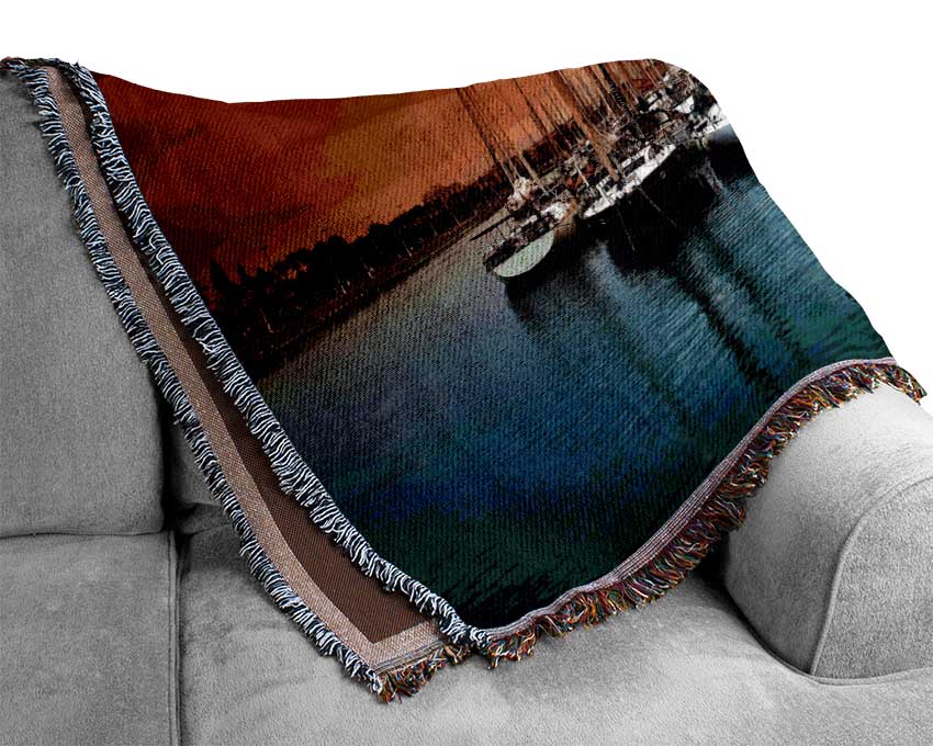 Harbour Sunset Woven Blanket