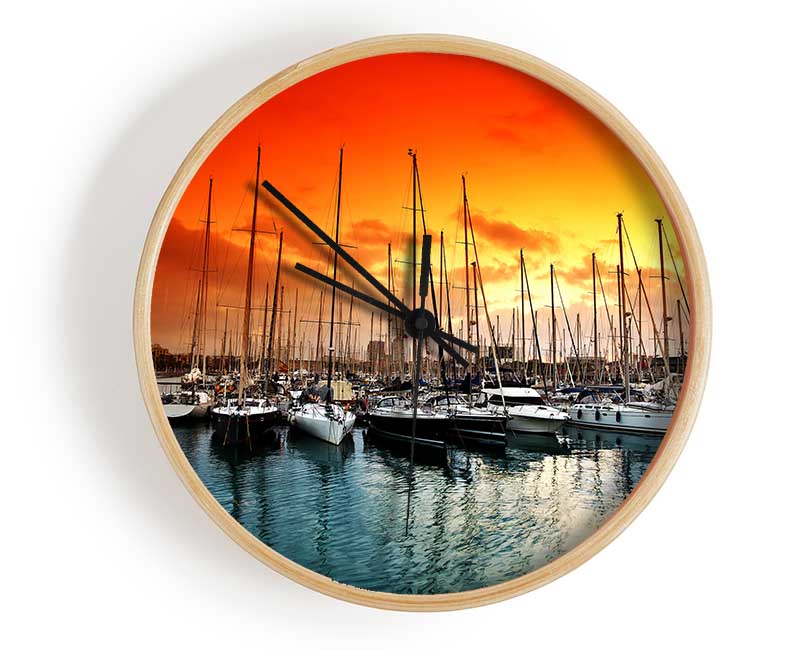 Harbour Sunset Clock - Wallart-Direct UK