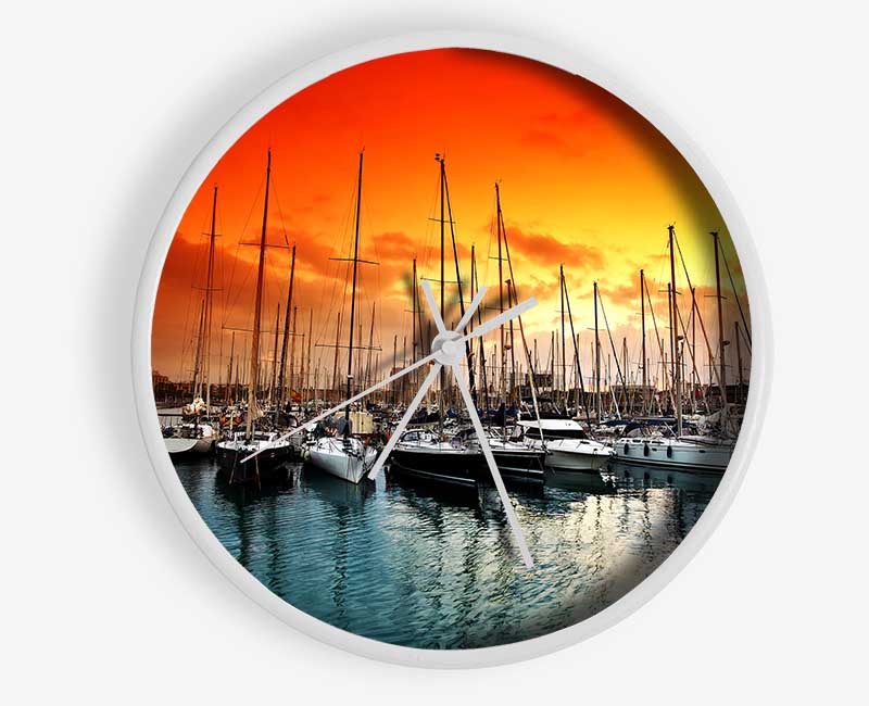 Harbour Sunset Clock - Wallart-Direct UK