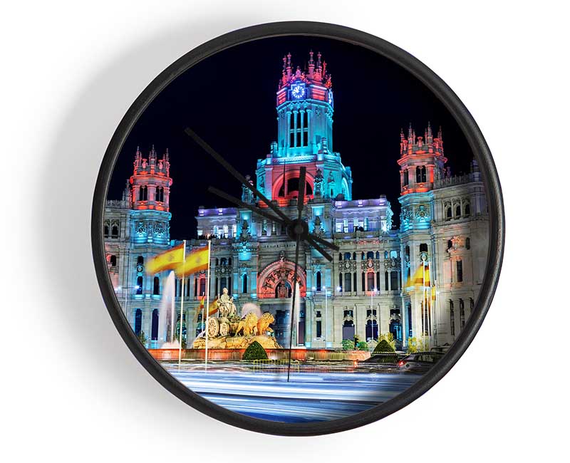 Madrid City Building At Clock - Wallart-Direct UK