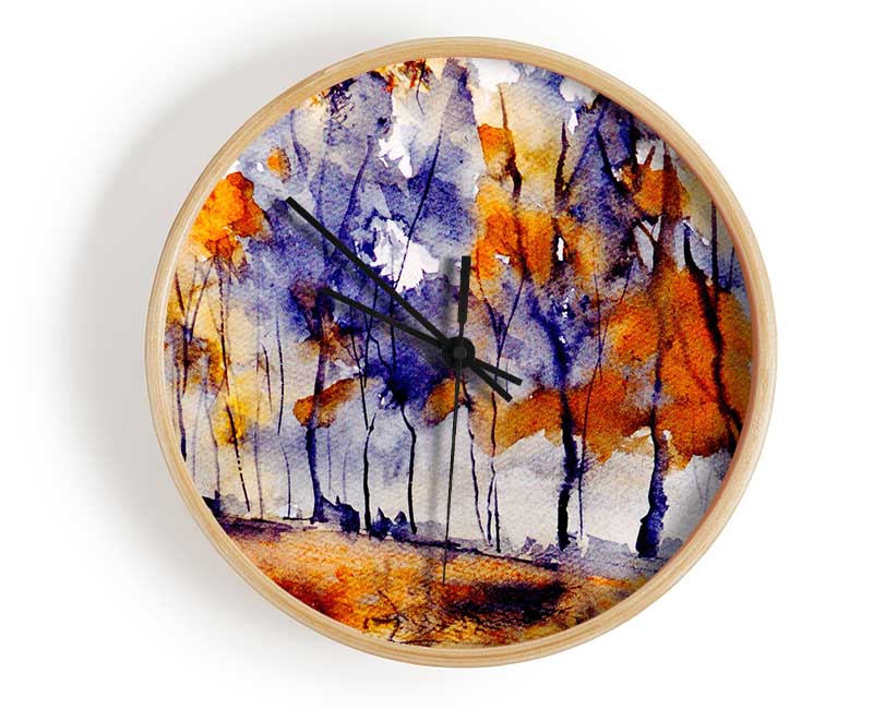 Autumn Trees Clock - Wallart-Direct UK