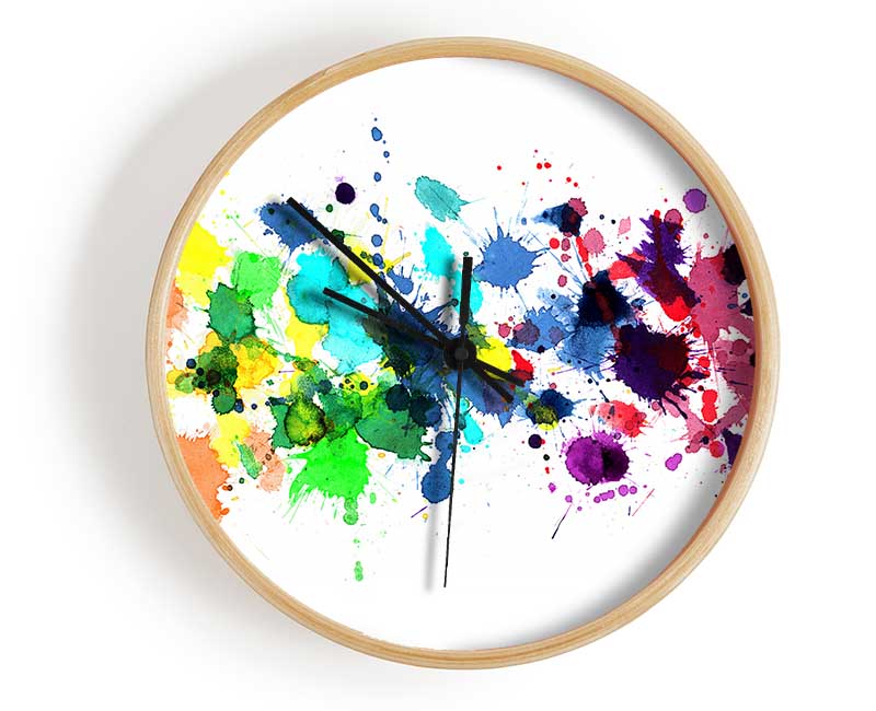 Colour Raindrops Clock - Wallart-Direct UK