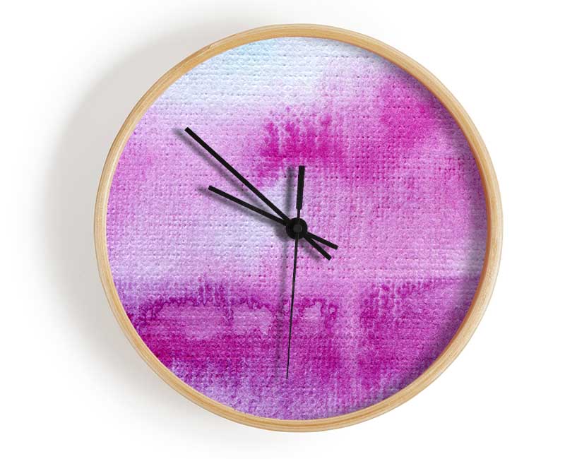 Pink River Rain Clouds Clock - Wallart-Direct UK