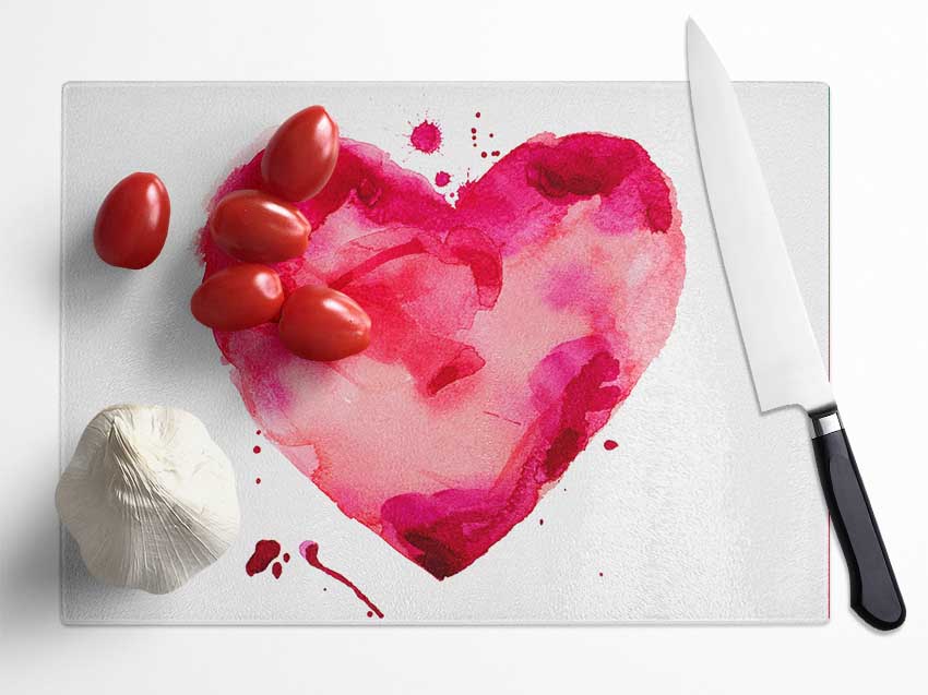 Heart Of Hearts Glass Chopping Board