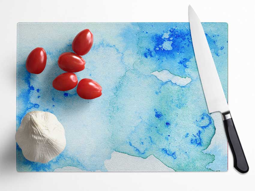 Blue Smoke Glass Chopping Board