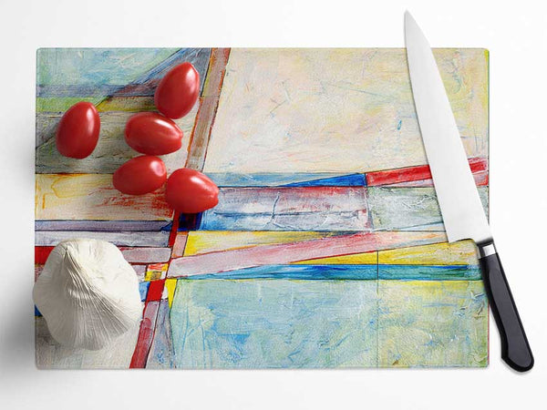 Lines Of Time Glass Chopping Board