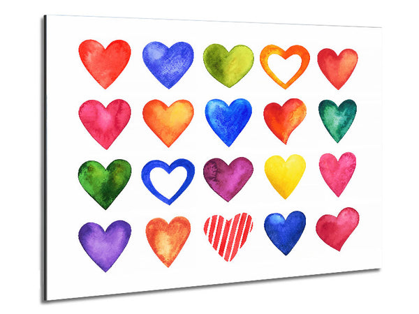 Colourful hearts