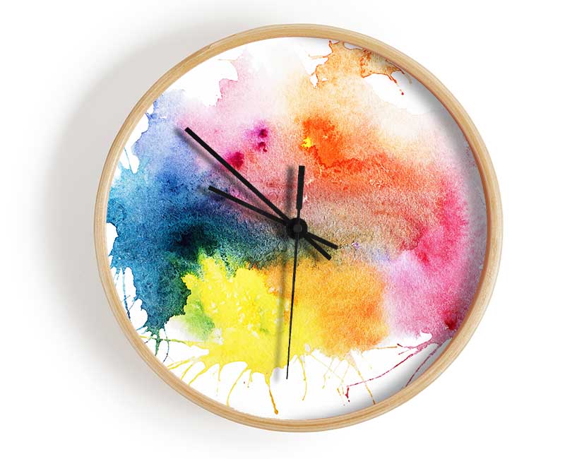 Colliding Colours Clock - Wallart-Direct UK