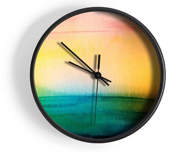 Sun Haze Fileds Clock - Wallart-Direct UK