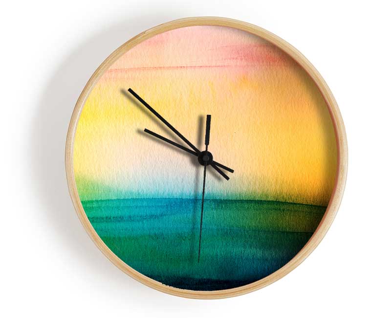 Sun Haze Fileds Clock - Wallart-Direct UK