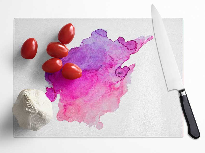 Colours Collide Glass Chopping Board