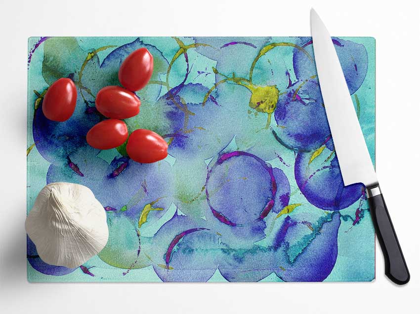 Blueberry Madness Glass Chopping Board