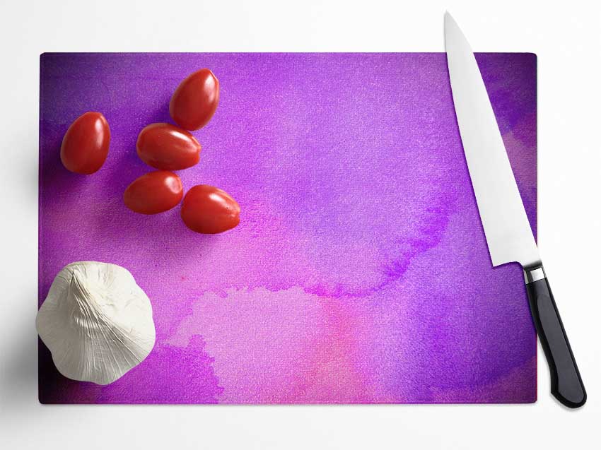 Pink And Purple Emerge Glass Chopping Board