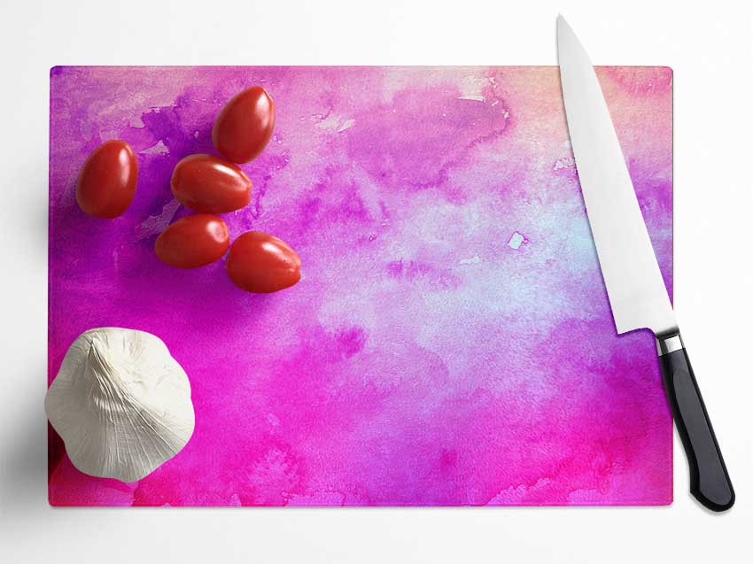 Pink Cloud Glass Chopping Board